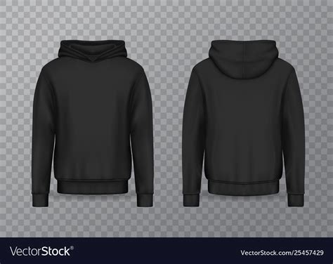 Realistic Men Hoodie Or Black 3D Hoody Sweatshirt – Blank Black Hoodie Template – Template Lab