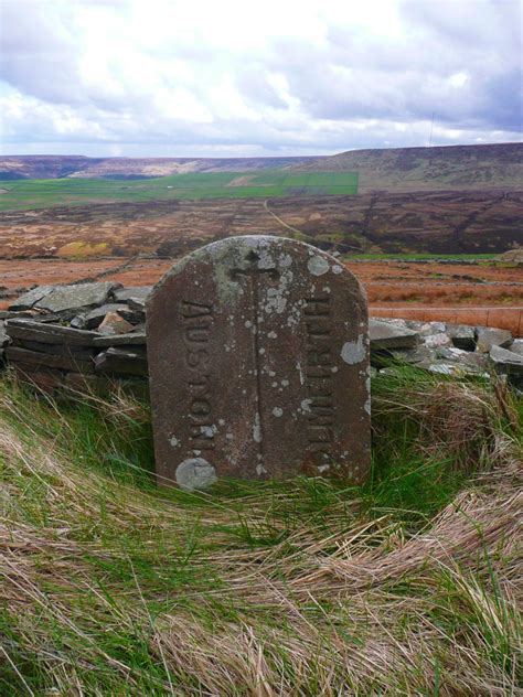 Boundary Stone alongside the A635,... © Humphrey Bolton :: Geograph Britain and Ireland