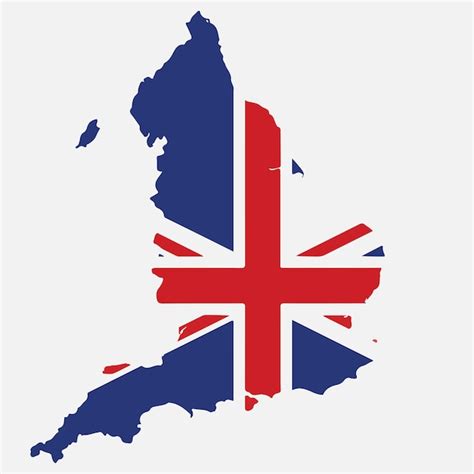 Premium Vector | A map of the uk with the flag on it.