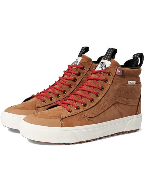 Vans sk8 hi aged leather brown + FREE SHIPPING | Zappos.com