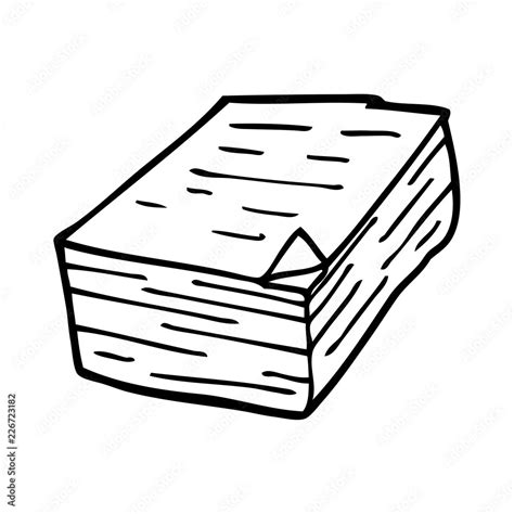 line drawing cartoon pile of paper Stock Vector | Adobe Stock