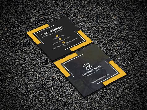 Square Business Card Design With Mock-up Free Download on Behance