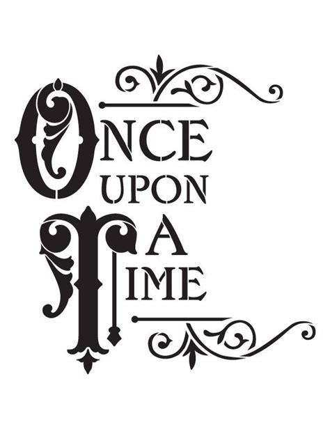 Once Upon A Time Word Art Stencil - 8.5" x 11" | Disney silhouettes ...