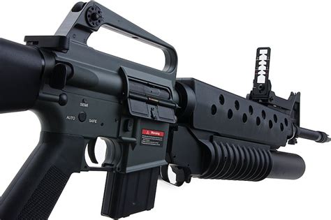 E&C M16A1 AEG Airsoft Rifle with M203 Grenade Launcher (QD 1.5 Gearbox ...