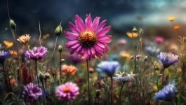 Fantasy Flowers In A Meadow Free Stock Photo - Public Domain Pictures