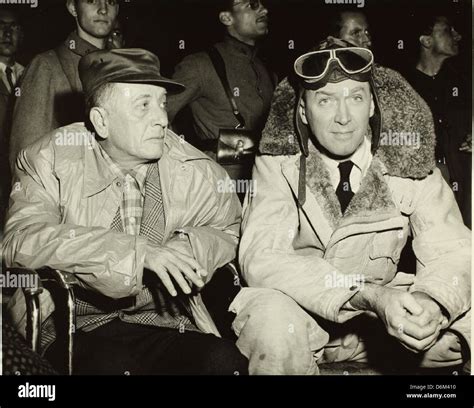 Producer Leland Hayward with Jimmy Sterart as Lindbergh for the movie ...