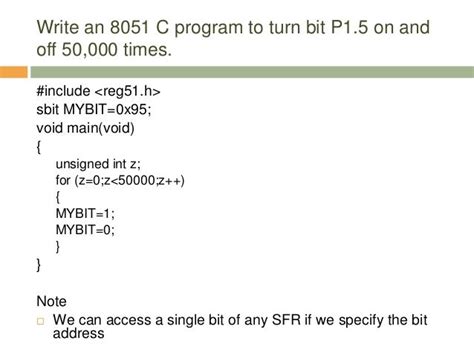 Intel 8051 Programming in C