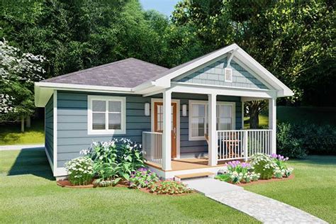 Cozy Tiny Home with Gabled Front Porch - 67754MG | Architectural ...