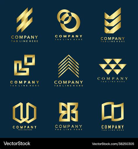 Set company logo design ideas Royalty Free Vector Image