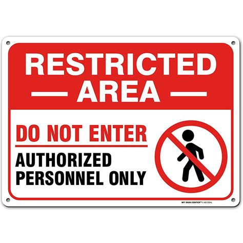 Warning Restricted Area Sign Authorized Personnel Only, Made Out of .040 Rust-Free Aluminum ...