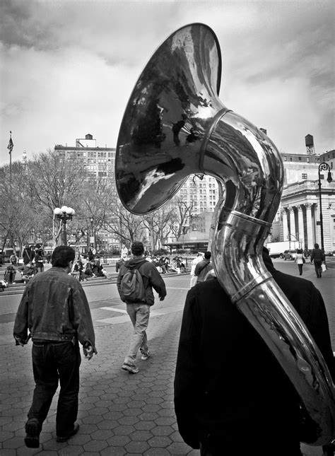 Free Images : walking, music, black and white, tube, backpack, cobblestone, monument, band ...