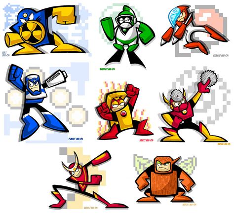 Mega Man 2's Eight Bosses by yooki42 on DeviantArt