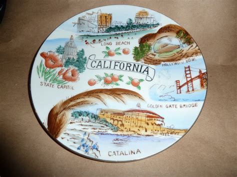 California Decorative Plate 8 Diameter Hand Painted - Etsy