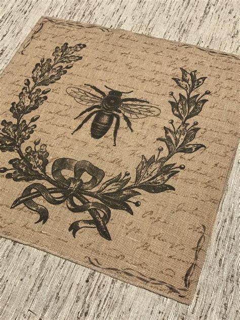 Bee Burlap Panel French Printed Fabric | Etsy in 2020 | Burlap, French country fabric, Printing ...