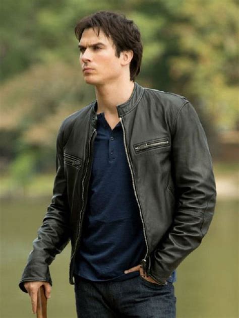 Get Vampire Diaries Damon Salvatore Leather Jacket | Beroemdheden, Jassen