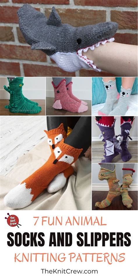 7 Fun Knitted Animal Socks and Slippers Patterns - The Knit Crew