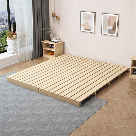 Solid Wood Bed Board Tatami Bed Frame Japanese Style Short Bed Modern Minimalist Floor Flat Bed ...