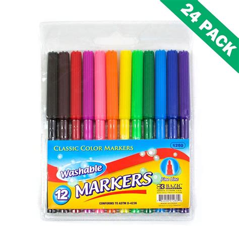 Colored Markers, Fine Line Watercolor Washable Markers 12 For Kids ...