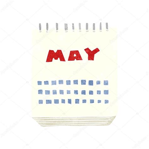 Retro cartoon calendar showing month of may — Stock Vector ...