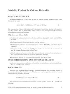 Solubility Product for Calcium Hydroxide / solubility-product-for ...