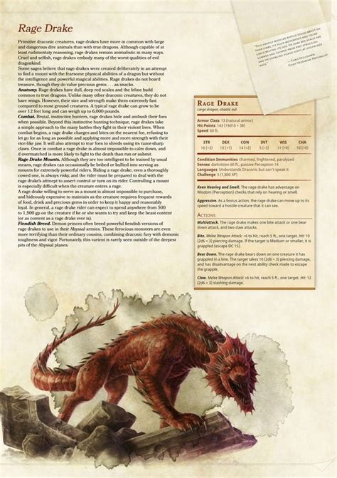 Rage Drake Dungeons And Dragons 5e, Dnd Dragons, Dungeons And Dragons ...