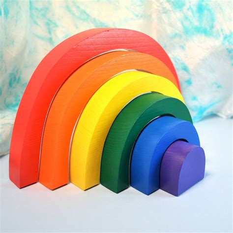 Kids Wooden Toy Rainbow Stacker / Waldorf by TheEnchantedCupboard