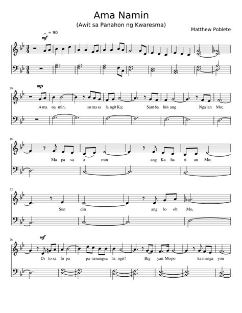 Ama Namin Sheet music for Piano (Church Choir) | Musescore.com