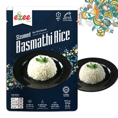 EZEEFOOD STEAMED BASMATHI RICE (WHITE RICE) - NASI PUTIH 250G MEALS READY TO EAT MRTE / RTE TRAVEL