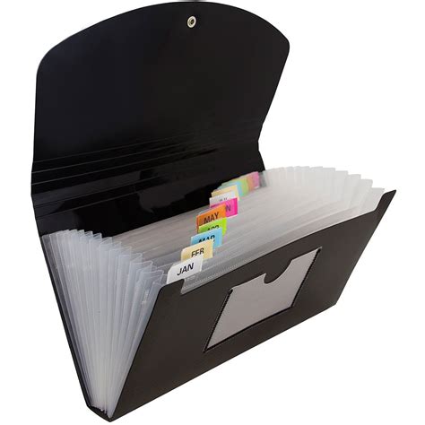 JAM PAPER Accordion Folders - 13 Pocket Plastic Expanding File - Check Size - 127 x 266.7 mm (5 ...