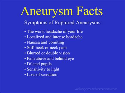 Brain Aneurysm Symptoms and Facts - What You Can Do