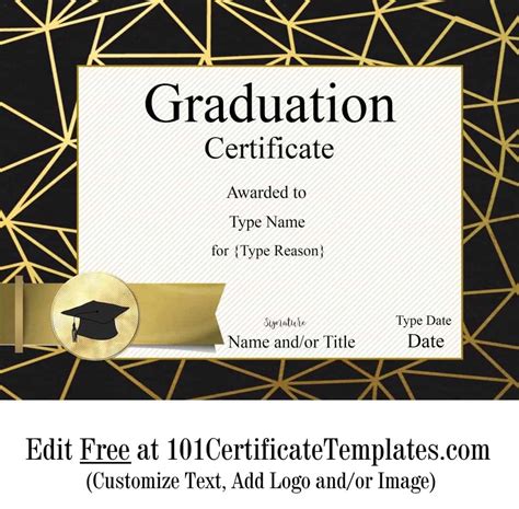 Free Graduation Certificate Template | Customize Online & Print