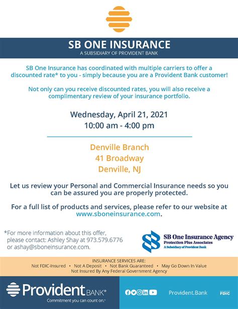 Provident Bank on Twitter: "Join us at our Denville branch on April 21 ...