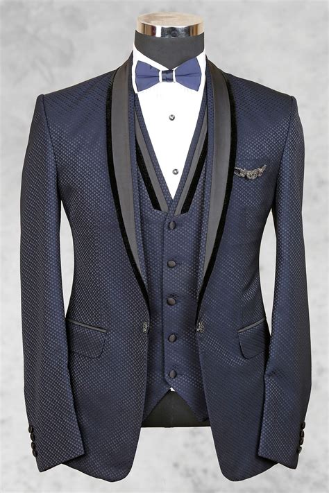 Bluish grey admirable italian suit with shawl lapel-ST455 - Tuxedo Suits - Men's Suits - Men's ...