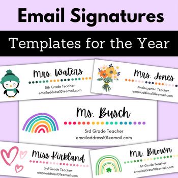 Email Signature Templates Year Long Tech Entirely Editable Holiday Seasonal