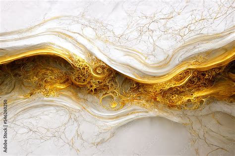 White and gold marble texture. Luxury abstract fluid art paint ...