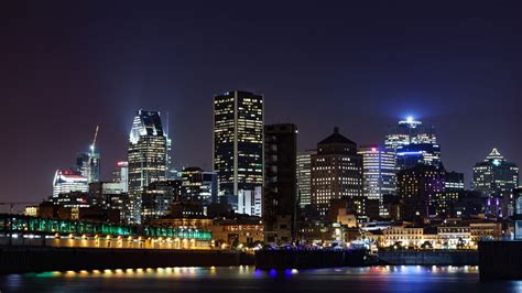 Downtown Montreal at night, Canada