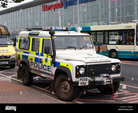 merseyside police land rover vehicle outside liverpool john lennon airport merseyside uk Stock ...