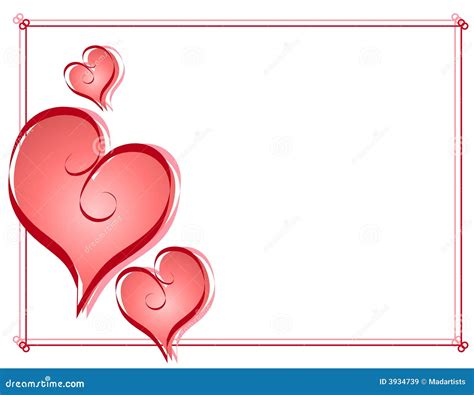 Calligraphy Valentine Hearts Frame Border Royalty-Free Cartoon | CartoonDealer.com #3934739