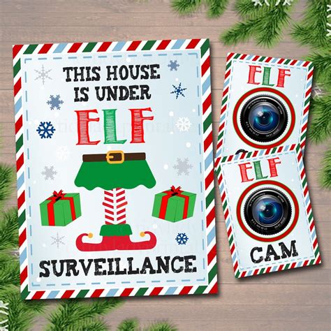 "THIS HOUSE IS UNDER ELF SURVEILLANCE! Includes a matching ELF CAM printable to hang all over to ...