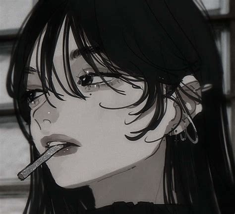 Download Girl With Cigarette Dark Aesthetic Anime Pfp Wallpaper ...