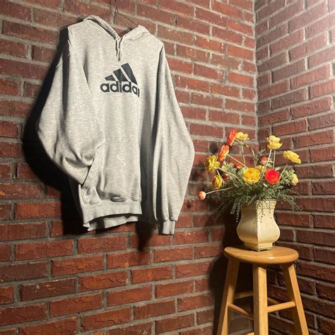 Adidas Men's Grey Hoodie | Depop