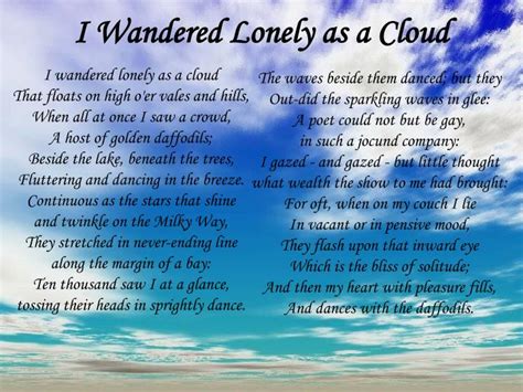 PPT - I Wandered Lonely As A Cloud By William Wordsworth PowerPoint ...