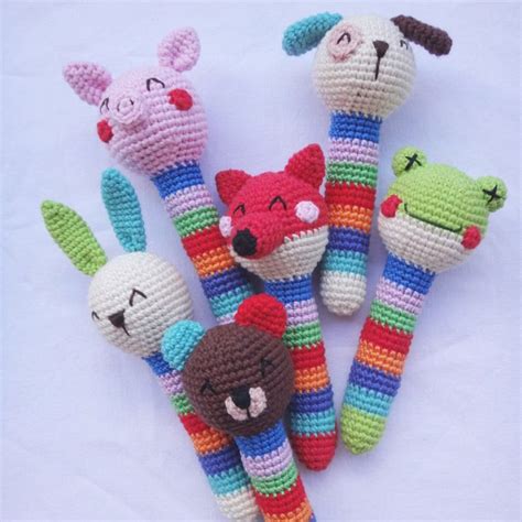 Free Amigurumi Patterns: Crochet animal baby rattles + patterns