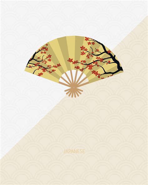 Traditional Japanese Fan with Cherry Blossom 1196908 Vector Art at Vecteezy