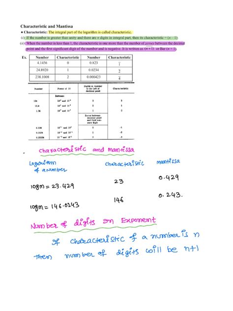 Characteristic & Mantissa | PDF