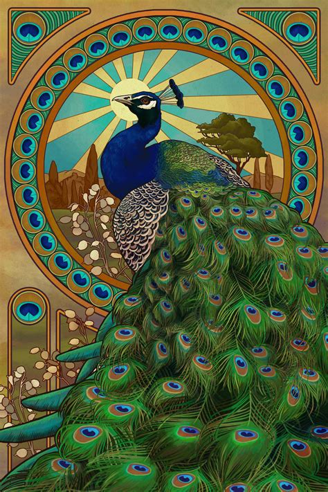 Art Nouveau Peacock by AlixBranwyn on DeviantArt