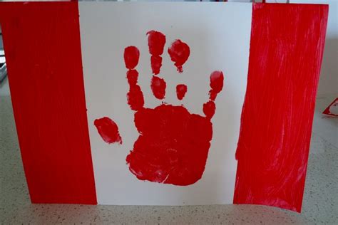 Canada Flag Handprint Card