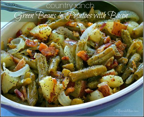 Country Ranch Green Beans 'n Potatoes with Bacon - Wildflour's Cottage Kitchen