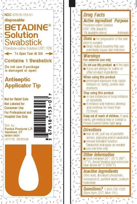 Betadine Solution Swabsticks (swab) Purdue Products LP