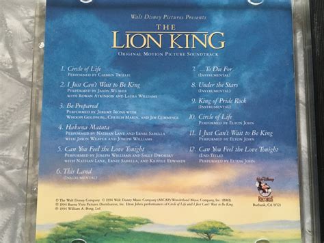 1994 the Lion King Original Motion Picture Soundtrack CD | Etsy